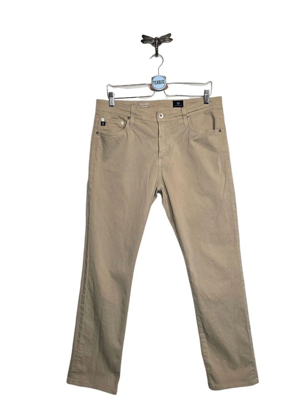 AG Adriano Goldschmied The Everett Slim Straight Jeans Khaki Stretch 33
